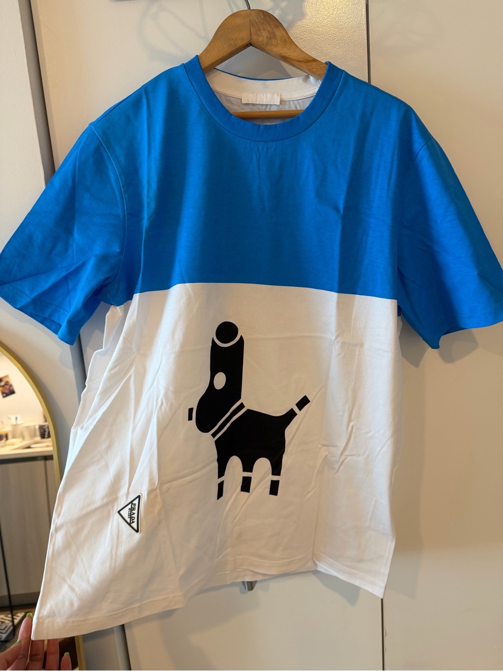 Prada Pradamalia C.6 X2X Socks Graphic T-Shirt Blue White XXL